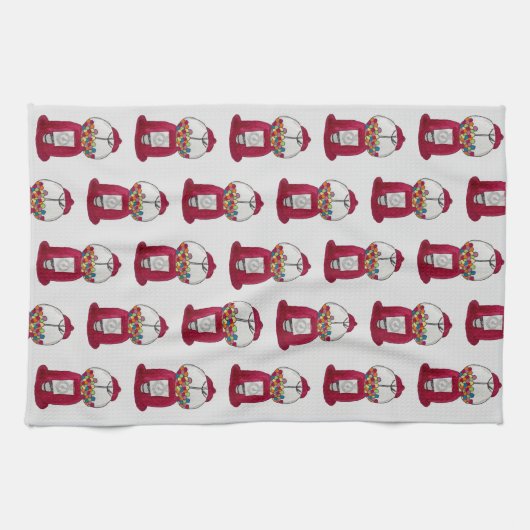 Gumball Machine Retro Candy Shop Muster Geschirrtuch (Horizontal)