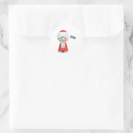 Gumball Macine Runder Aufkleber (Tasche)