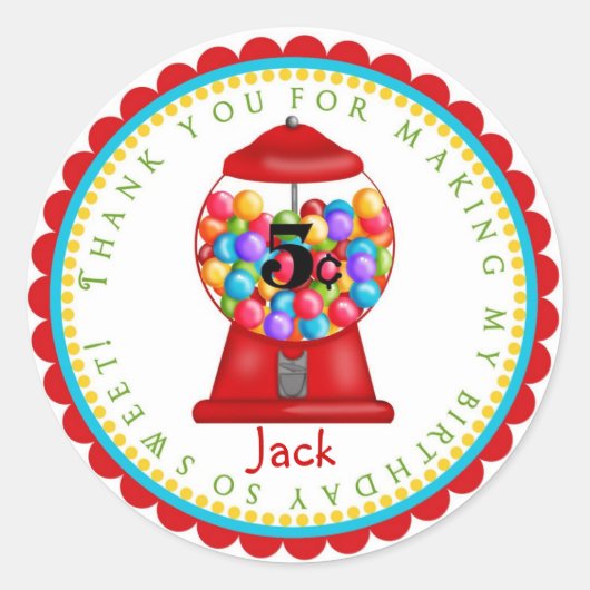 Gumball Maschinen-Aufkleber Runder Aufkleber (Vorderseite)