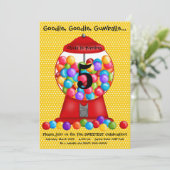 Gumball Maschinen-Geburtstags-Einladung Einladung (Stehend Vorderseite)