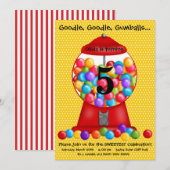 Gumball Maschinen-Geburtstags-Einladung Einladung (Vorne/Hinten)