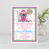 Gumball Maschinen-und Süßigkeits-Einladung Einladung (Stehend Vorderseite)