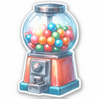 Gumball-Watercolor-Maschine-Kaugummi Aufkleber