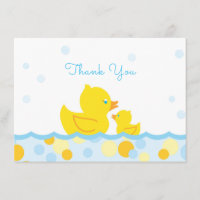 Gumber Ducky Baby Dusche Danke, blau und gelb