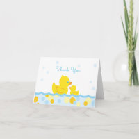 Gumber Ducky Baby Dusche Danke, blau und gelb