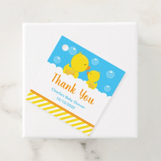 Gumber Ducky Baby Dusche Gelb Blau Vielen Dank Geschenkanhänger (Beispiel)