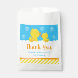 Gumber Ducky Baby Dusche Gelb Blau Vielen Dank Geschenktütchen