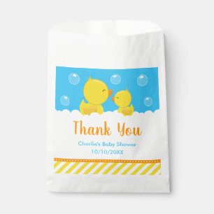 Gumber Ducky Baby Dusche Gelb Blau Vielen Dank Geschenktütchen