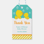Gumber Ducky Baby Dusche Gelb Grün Danke Geschenkanhänger (Vorderseite)