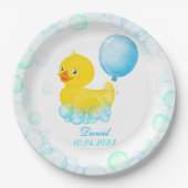 Gumber Ducky Boy Erstgeburtstag Papierplatte Pappteller (Vorderseite)
