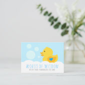 Gumber Ducky Bubble Bath Boy Babydusche Beratung Hinweiskarte (Stehend Vorderseite)