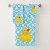 Gumber Ducky Duck Blue Waves Badetuch Set (Insitu)