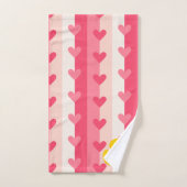 Gumber Ducky Duck Pink Hearts Set Handtuch im Bade (Handtuch)