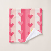 Gumber Ducky Duck Pink Hearts Set Handtuch im Bade (Waschlappen)