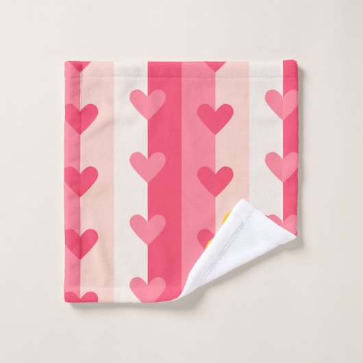 Gumber Ducky Duck Pink Hearts Set Handtuch im Bade (Waschlappen)