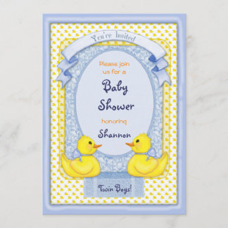 Gumber Ducky Twin Boys Einladung