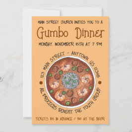 Gumbo Dinner Louisiana LA New Orleans NOLA Food Einladung