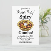 Gumbo Food Spicy Einladung (Stehend Vorderseite)