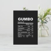 Gumbo Nutrition Fakten Erntedank Einladung (Stehend Vorderseite)