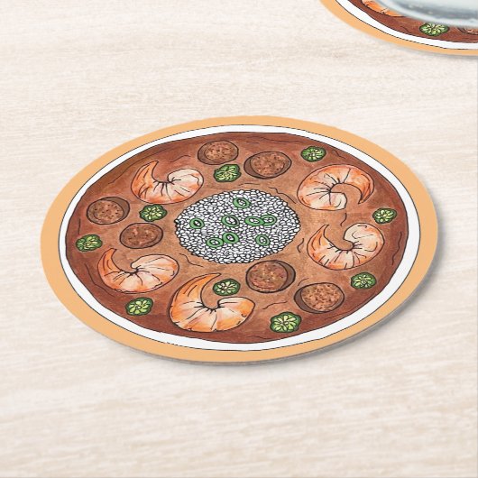 Gumbo Soup Louisiana LA New Orleans NOLA Food Runder Pappuntersetzer (Angewinkelt)