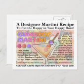 Gumdrop Candy Martini Rezept Card Postkarte (Vorne/Hinten)