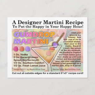 Gumdrop Candy Martini Rezept Card Postkarte