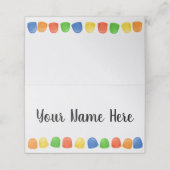 Gumdrop Multicolore Candy Holiday Platzkarte (Außenseite Aufgefaltet)