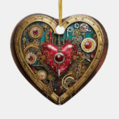 Gummen und Messer der Heart Steampunk Serie Keramik Ornament (Vorne)