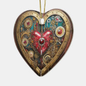 Gummen und Messer der Heart Steampunk Serie Keramik Ornament (Links)