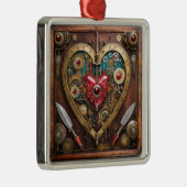 Gummen und Messer der Heart Steampunk Serie Ornament Aus Metall (Rechts)