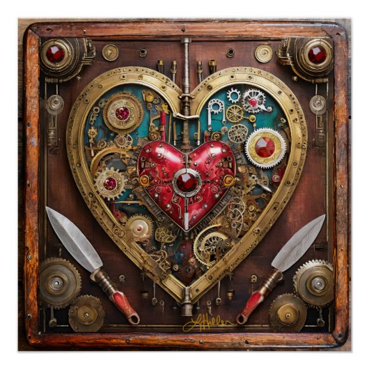 Gummen und Messer der Heart Steampunk Serie Poster (Vorderseite)