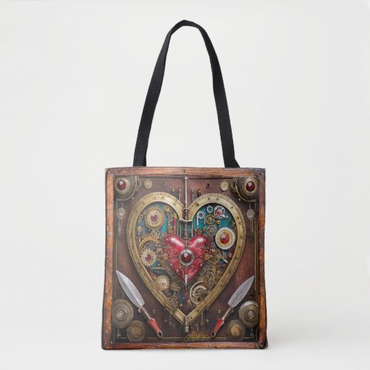 Gummen und Messer der Heart Steampunk Serie Tasche (Vorderseite)