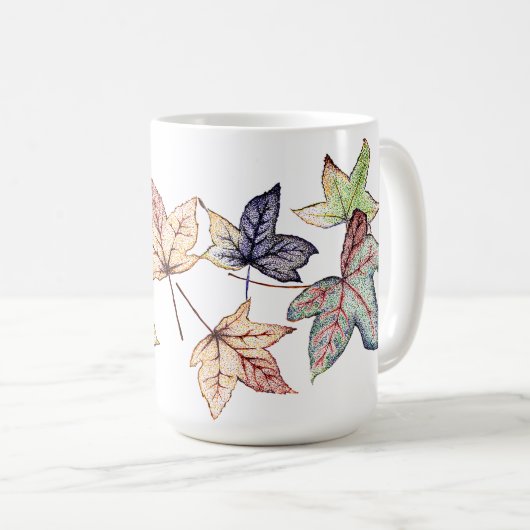 Gummi-Baum-Blätter im Fall Kaffeetasse (VorderseiteRechts)