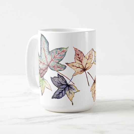 Gummi-Baum-Blätter im Fall Kaffeetasse (Vorderseite Links)