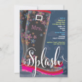 Gummi Boot Splash Bridal Dusche Einladung (Vorderseite)