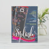 Gummi Boot Splash Bridal Dusche Einladung (Stehend Vorderseite)