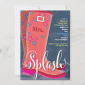 Gummi Boot Splash Bridal Dusche Einladung (Vorderseite)