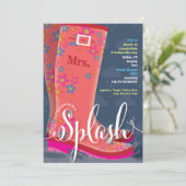 Gummi Boot Splash Bridal Dusche Einladung (Stehend Vorderseite)