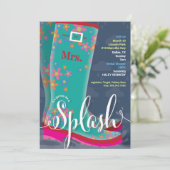Gummi Boot Splash Bridal Dusche Einladung (Stehend Vorderseite)