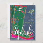 Gummi Boot Splash Bridal Dusche Einladung (Vorderseite)