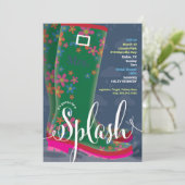 Gummi Boot Splash Bridal Dusche Einladung (Stehend Vorderseite)