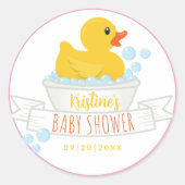 Gummi Duck Baby Shockaufkleber | Rosa Blase Bath Runder Aufkleber (Vorderseite)