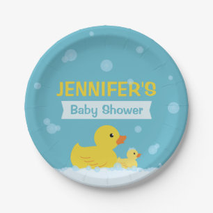 Gummi Duck Baby Shower Gender Neutral Pappteller