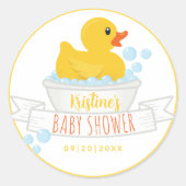 Gummi Duck Baby Shower Sticker - Blase Bath sie (Vorderseite)