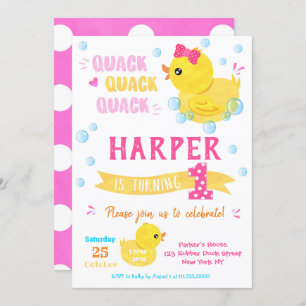 Gummi Duck Birthday Einladungen Mädchen