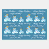 Gummi Duck (blau) Geburtstagsparty Wrapping Paper Geschenkpapier Set (Vorderseite 3)