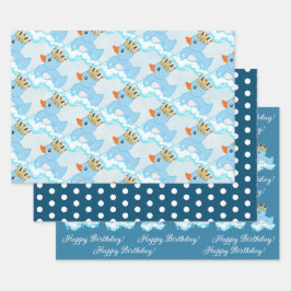 Gummi Duck (blau) Geburtstagsparty Wrapping Paper Geschenkpapier Set