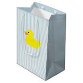 Gummi Duck Blue Strip Mittlere Geschenktüte (Rückseite Schrägansicht)