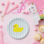 Gummi Duck Blue Strip Pappteller (Party)
