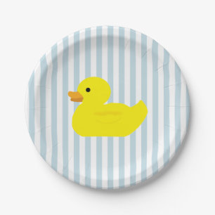 Gummi Duck Blue Strip Pappteller